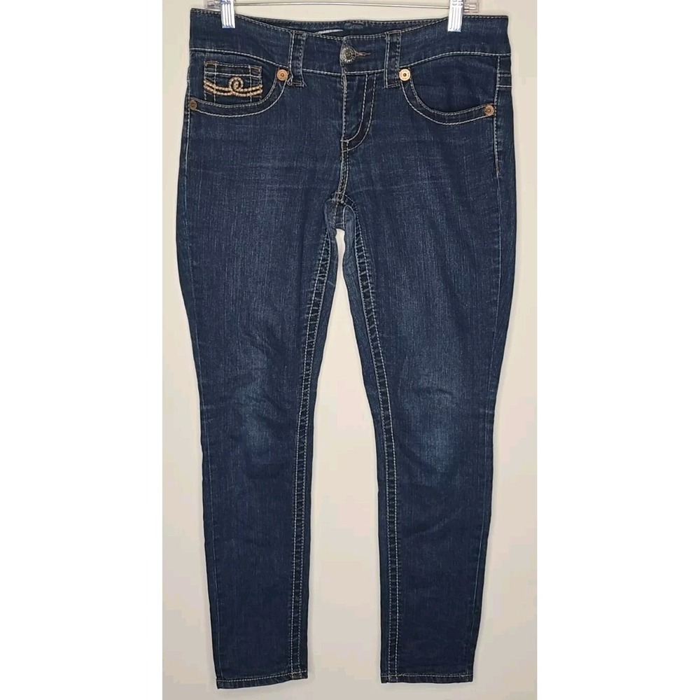 Seven7 Womens Jeans Skinny Sz 6 Low Rise Stretch Dark Wash Rayon Thick Stitch‎